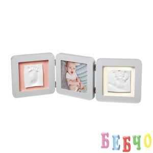 BABY ART Рамка за снимка и отпечатък на ръчичка и краче My Baby Touch, Пастелна (паспарту в 3 цвята)